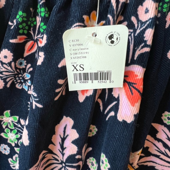 NWT Free People Mini Dress Corduroy Ruffle Navy Floral Sundress Women’s Size XS - Picture 9 of 14